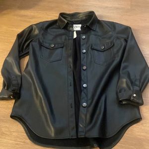 NEVER WORN faux leather shirt